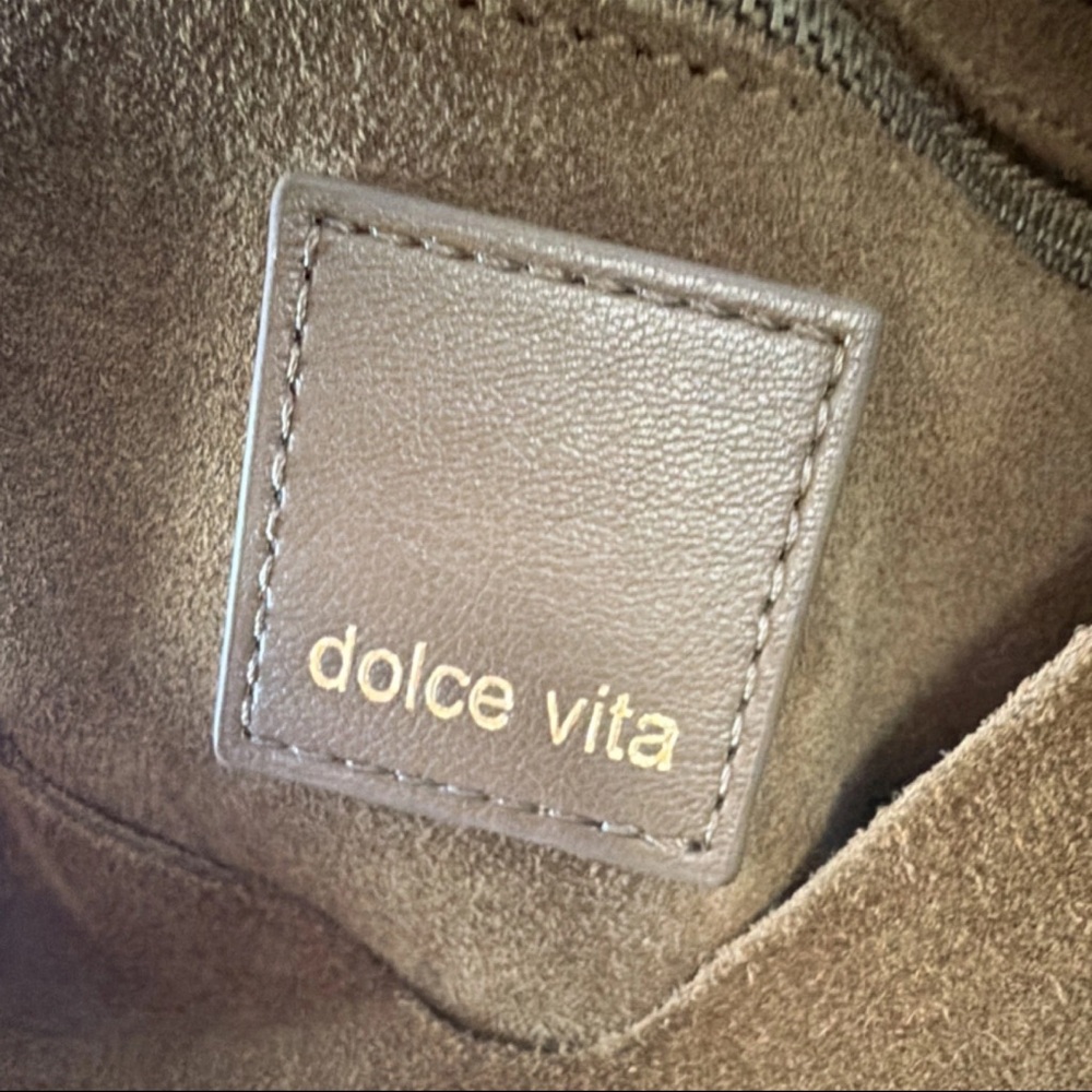Dolce Vita Brown Suede Bag Braided Strap Boho Slouchy Shoulder Purse - Picture 2 of 5